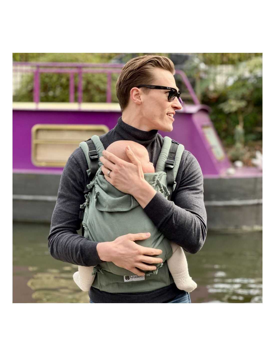 Kangura portabebés Mochila Evolutiva Portabebés Quokkababy E-Carrier Green Diamond