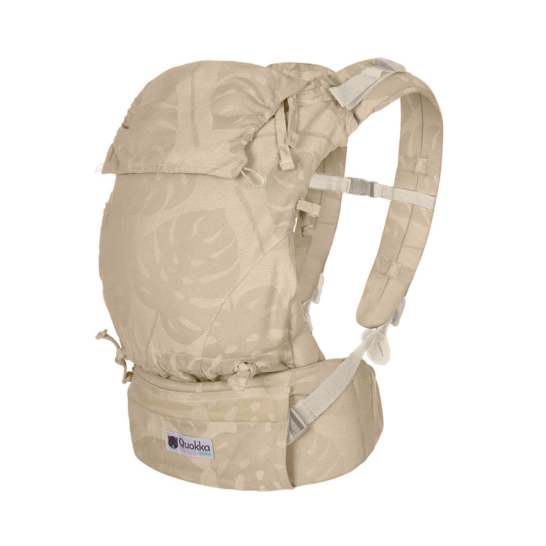 Kangura portabebés Mochila Evolutiva Portabebés Quokkababy E-Carrier Taupe Leaves