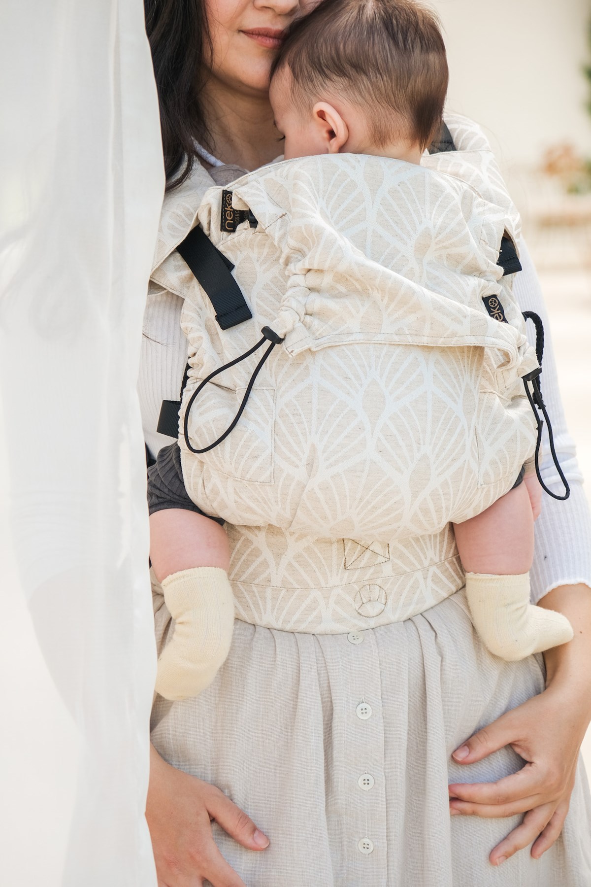 Kangura portabebés Mochila Evolutiva Portabebé Neko Smart Baby Perla (Lino)
